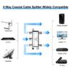 NEWCARE Digital 4-Way Coaxial Cable Splitter 5-2400MHz, RG6 and RG59 Compatible4 Port Coax Splitter for Satellite, Cable TV, Antenna System, High Speed Internet and MoCA Network view 2