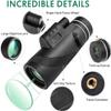 BUZZNN 40X60 Monocular Telescope with Smartphone Holder & Tripod, Waterproof Compact Monoculars for Adults Kids, HD Monocular for Bird Watching Hunting Hiking Concert view 4
