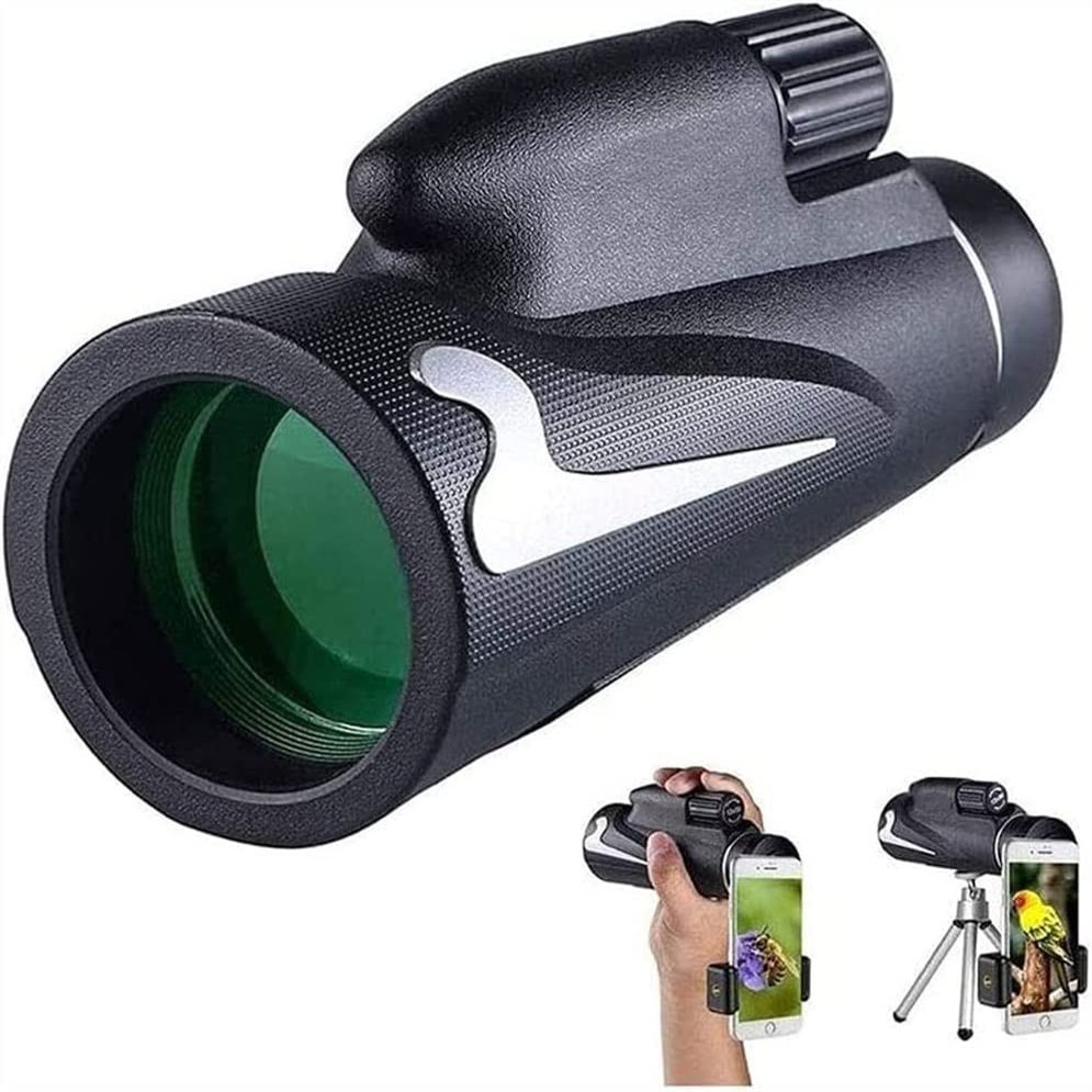 BUZZNN 12x50 HD Monocular Telescope with Smartphone Adapter, Portable HD Professional Waterproof Monocular, Lightweight Monocular for Bird Watching Hunting Hiking