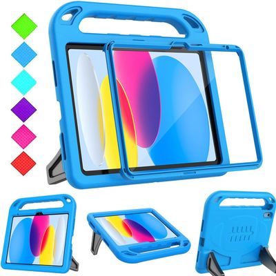 BMOUO Kids Case for iPad 11th Generation (A16) 11 Inch 2025/iPad 10th Generation 10.9" 2022 - with Built-in Screen Protector, Shockproof Handle Stand iPad 11th/10th Generation Case for Kids, Blue