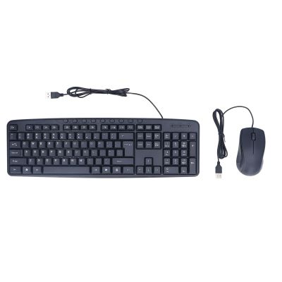 113 Keys Wired Keyboard Mouse Combo, Arc Angle Wired Keyboard Ergonomic Design, 1000DPI Wired Mouse, Keyboard Mouse Set for Desktops, Laptops