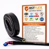 1/4"(6mm) ID Heat Shielded Fire Thermo Armor Fire Sleeve Silicone Coated Fiberglass for Automotive Hose Lines & Electrical Wiring Black, 5 feet view 1