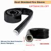 1/4"(6mm) ID Heat Shielded Fire Thermo Armor Fire Sleeve Silicone Coated Fiberglass for Automotive Hose Lines & Electrical Wiring Black, 5 feet view 2