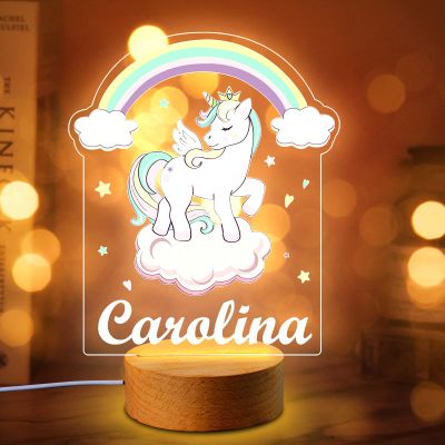 Smile lab Personalized Baby Gifts, Personalized Name Night Light Customize Animal Night Light for Kids Custom Bedroom Decor Baby Girl Boy Gifts