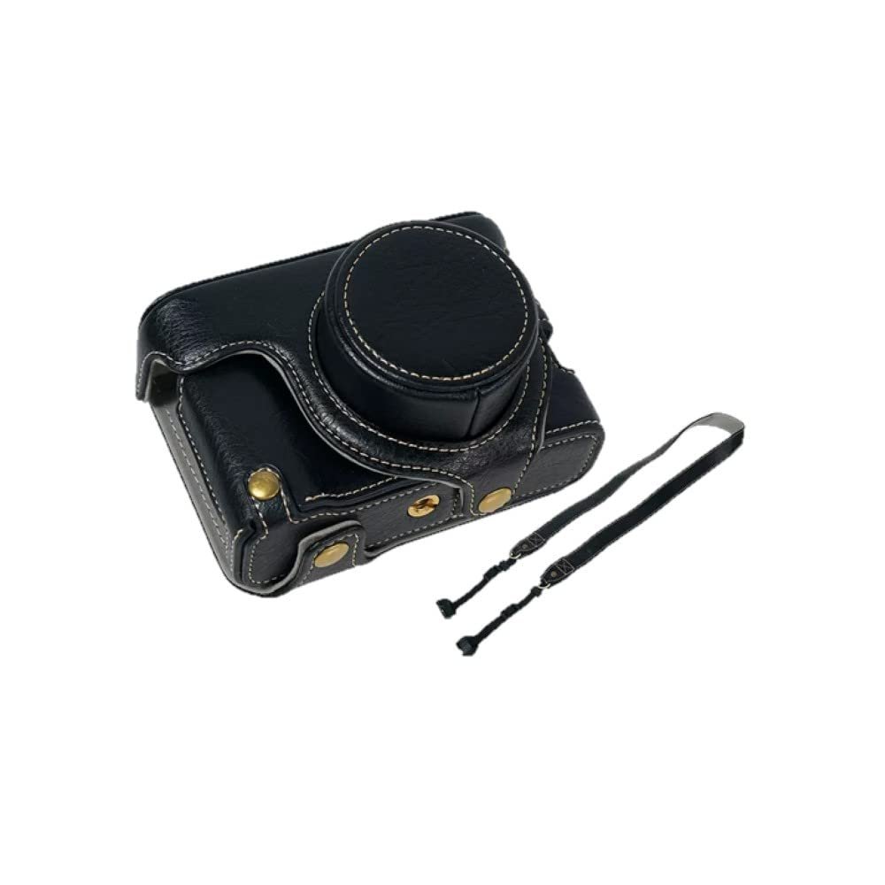 Camera Case Black PU Leather Protective Hard Case Body Cover Base Case with Bottom Opening Version for Fujifilm X100V Digital Camera, Black