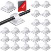 Namalu 60 Pieces Mini Cable Clips Hooks Christmas Light Clips Self Adhesive Light Hooks Cord Clips for Desk Outdoor String Lights(Small,White) view 1