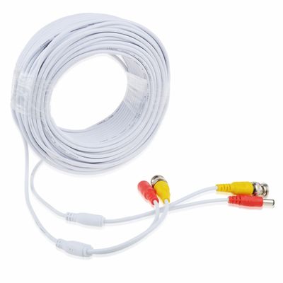 SLLEA 25ft White Video Power BNC Cable Cord Lead Wires Replacement for Kguard CCTV DVR Security Cameras