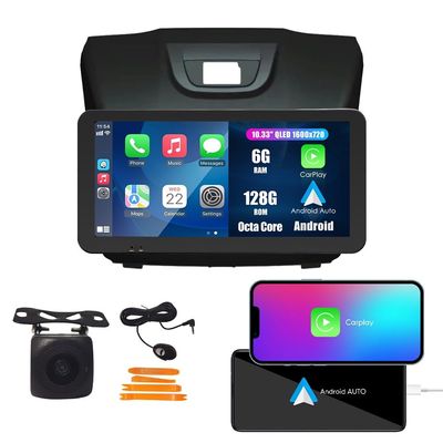 Car CarPlay Android Auto Navigation Stereo GPS Radio Camera Display 10.33" QLED Touchscreen Headunit Tablet Pad Media Player For Isuzu D-Max 2015-2019 / Mu-X 2015-2017, if Applicable Octa Core 6G+128G