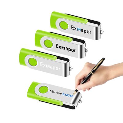 USB Flash Drives Printed 64MB USB Stick Customized Thumb Drive Small Capacity Laser/Silk-Print Pen Drive Swivel Memory Stick for Computer MacBook 100PCS
