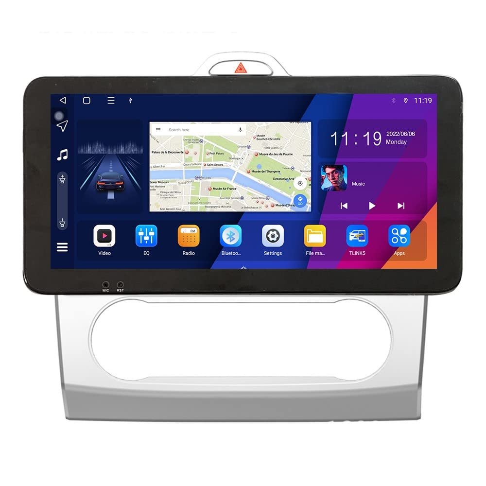 ZERTRAN 10.33" QLED/IPS 1600x720 Touchscreen CarPlay & Android Auto Android Autoradio Car Navigation Stereo Multimedia Player GPS Radio DSP Forford Focus 2004-2011 at