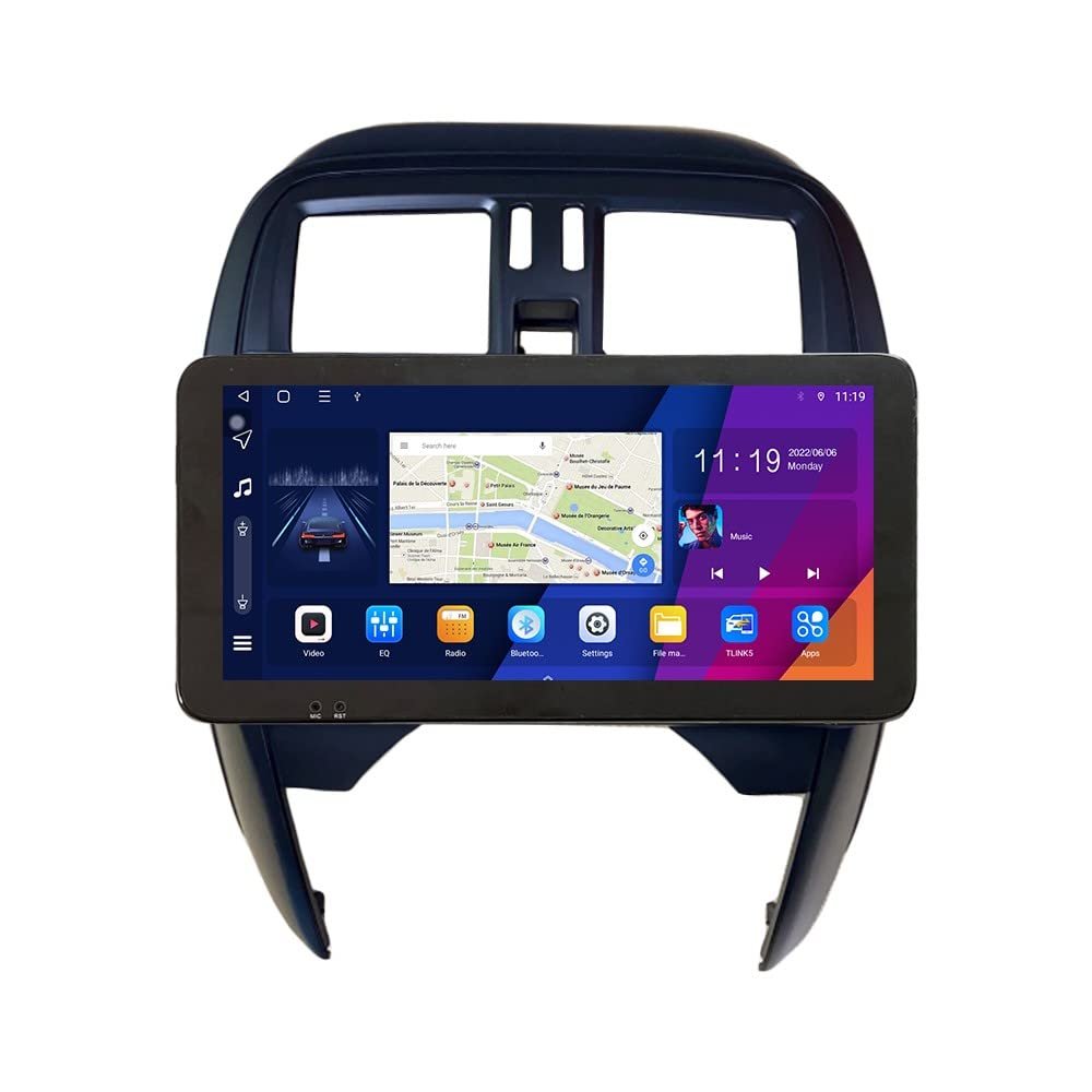 ZERTRAN 10.33" QLED/IPS 1600x720 Touchscreen CarPlay & Android Auto Android Autoradio Car Navigation Stereo Multimedia Player GPS Radio DSP ForNiss an March/micra 2015
