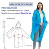 YDYJKI 2 Pack Waterproof Rain Ponchosfor Adults-Reusable Emergency Raincoats with Hoodand Drawstring -LightweightPonchos for Women and Men (Sky Blue) view 2