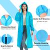 YDYJKI 2 Pack Waterproof Rain Ponchosfor Adults-Reusable Emergency Raincoats with Hoodand Drawstring -LightweightPonchos for Women and Men (Sky Blue) view 3