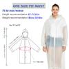 2 Pack Waterproof Rain Ponchos for Adults-Reusable Emergency Raincoats with Hoodand Drawstring -LightweightPonchos for Women and MenWhite view 2