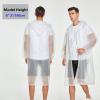 2 Pack Waterproof Rain Ponchos for Adults-Reusable Emergency Raincoats with Hoodand Drawstring -LightweightPonchos for Women and MenWhite view 4