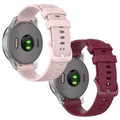 Anrir for Garmin Vivoactive 4S Watch Band, 18mm Silicone Band for Vivomove 3S 39mm/Venu 2S/Forerunner 255s, Fossil Women's Gen 6/5E 42mm, Q Venture Gen 4 HR, Sport 41mm - 2 Pack