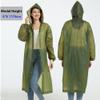 YDYJKI 2 Pack Waterproof Rain Ponchos for Adults-Reusable Emergency Raincoats with Hoodand Drawstring -LightweightPonchos for Women and Men (Army Green) view 4