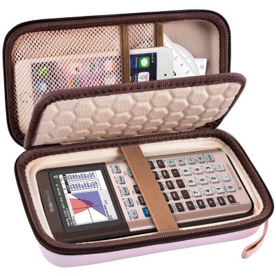 Graphing Calculators Case for Texas Instruments TI-84 Plus/TI-83 Plus CE Color Calculator, Storage Holder for TI-89/for Casio fx-9750GIII for TI-30XS for Cables, Pens, Pencil -Pink(Box Only)