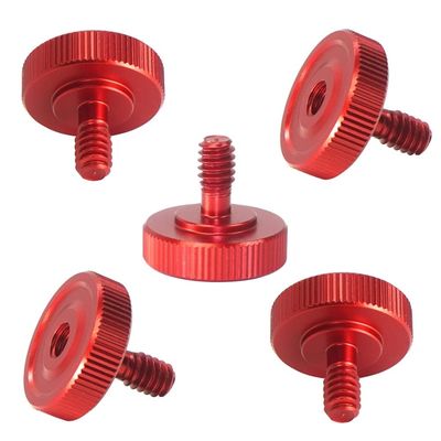 BGNing Thumb Screw Camera Mount Screw 1/4 Male to Female Threaded Camera Tripod Adapter Microphone Stand Adapter for Camera Mounting Plate Flash Bracket (5pcs red)