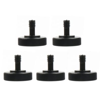 BGNing Thumb Screw Camera Mount Screw 1/4 Male to Female Threaded Camera Tripod Adapter Microphone Stand Adapter for Camera Mounting Plate Flash Bracket (5pcs Black)
