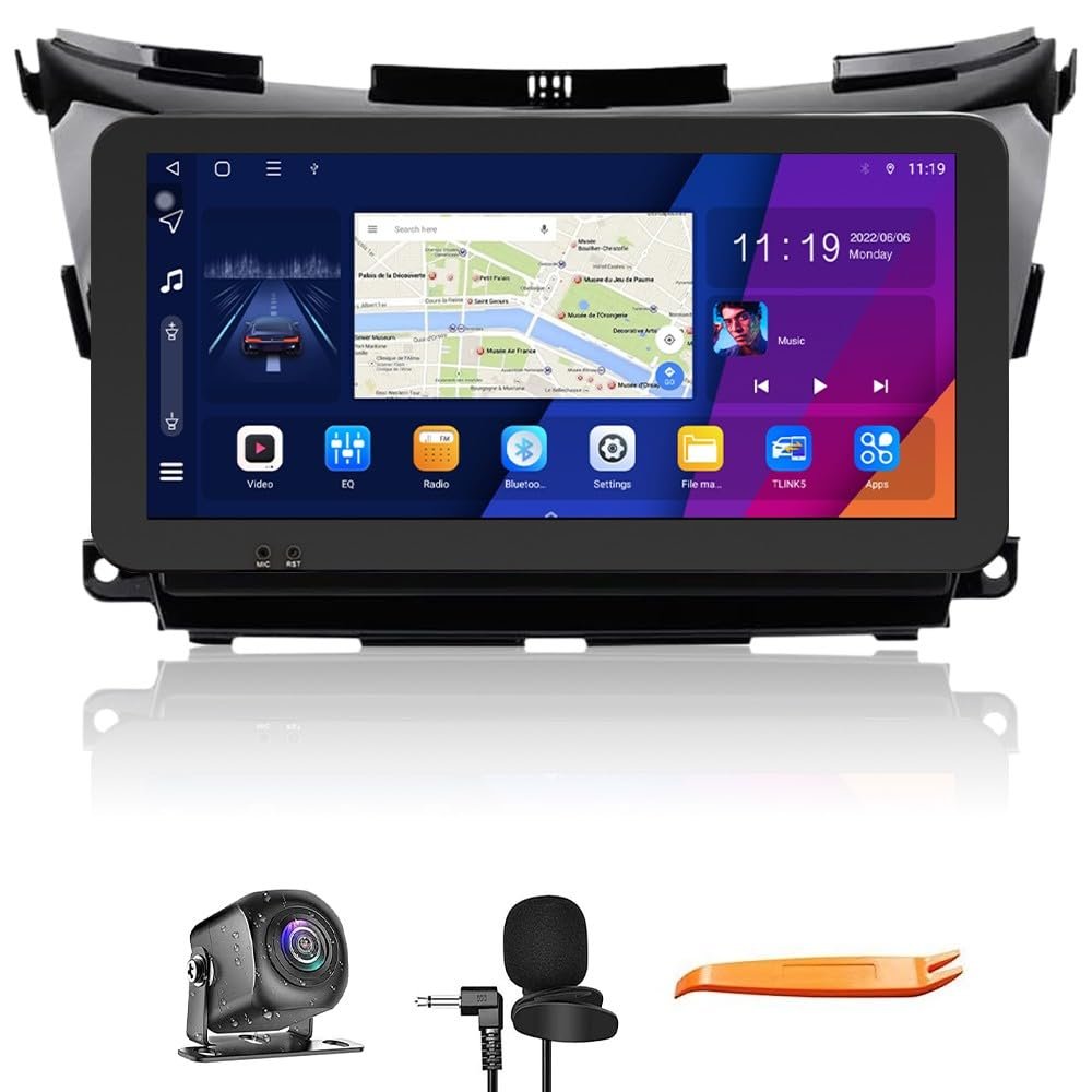 Car CarPlay Android Auto Navigation Stereo GPS Radio Reverse Camera Display 10.33" QLED Touchscreen Headunit Tablet Pad Media Player for Nissan Murano 2015-2024, if Applicable Octa Core 4G+64G