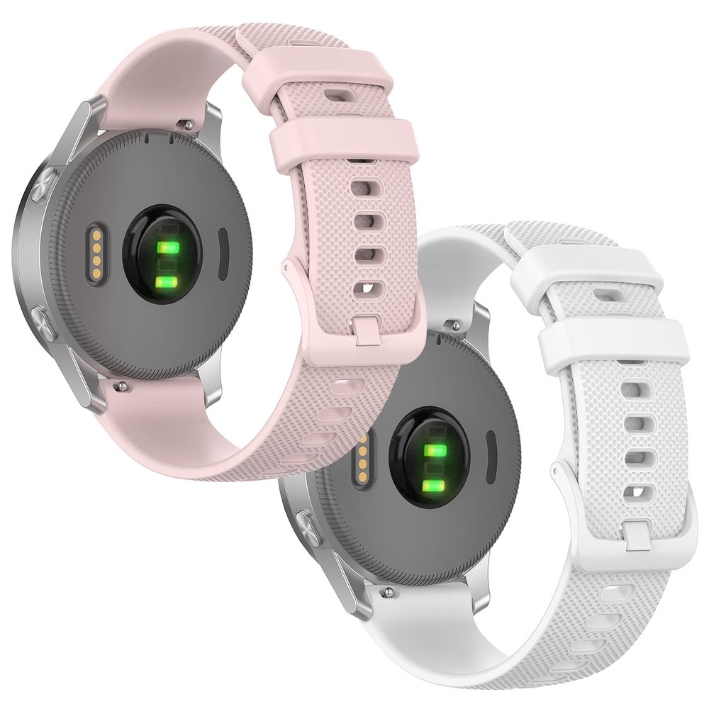 Anrir Silicone Band for Garmin Vivoactive 4S/Vivomove 3S/Venu 2S/Forerunner 255s - 18mm, Fossil Women's Gen 6/5E 42mm/Venture Gen 4 HR/Sport 41mm - 2 Pack