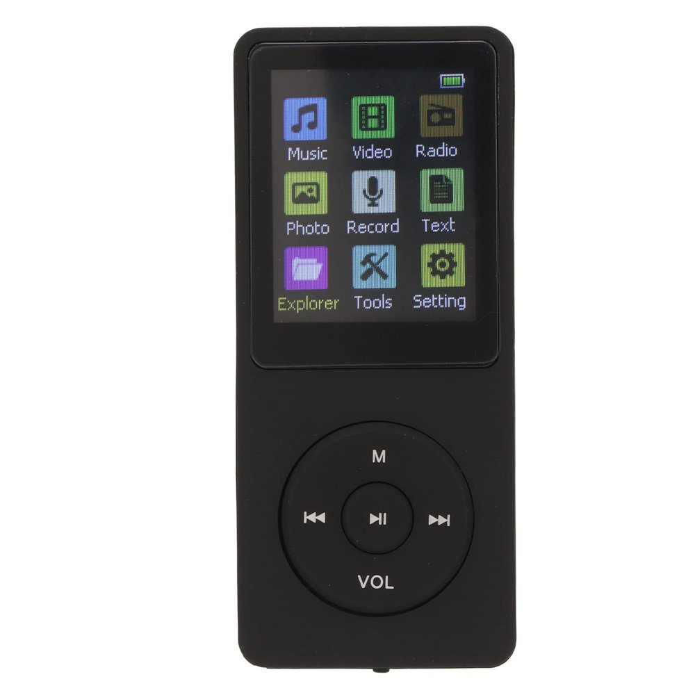 Digital Music Player, Portable Digital Lossless Music MP3 MP4 Player for Kids, Ultra Thin MP3 MP4 Player with Accessories, Voice Record FM Radio Photo Viewer 1.8 Inch LCD, Support Small Memory(Black)
