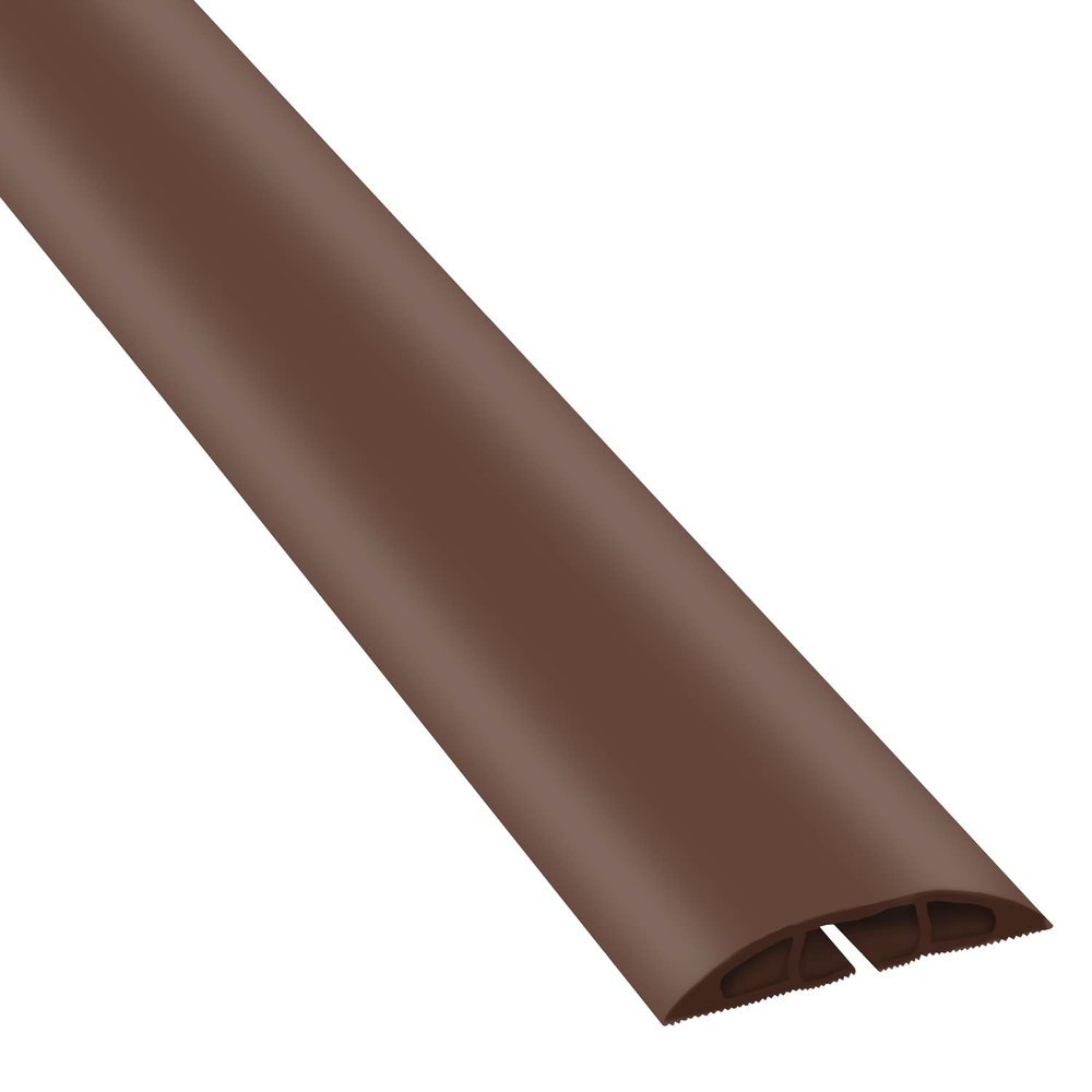 D-Line CC-3 Cable Protector, Floor Cord Channel, Wire Cover, Protect Cables & Prevent Trip Hazards - 1.8 Meter Length, Cavity 17mm (W) x 9mm (H) - Brown