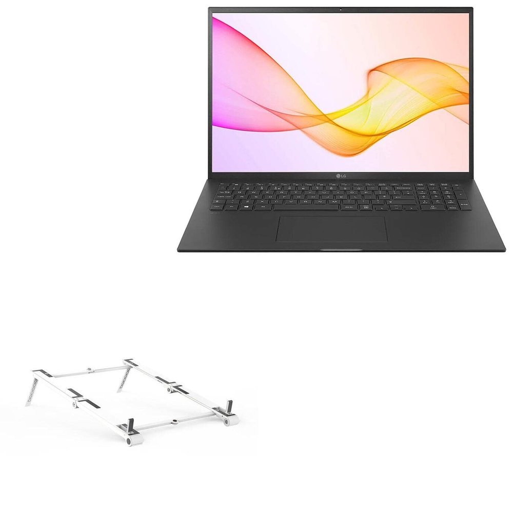 BoxWave Stand and Mount Compatible with LG Gram 17 (17Z90P) - Pocket Aluminum Stand 3-in-1, Portable Multi Angle Viewing Riser - Metallic Silver