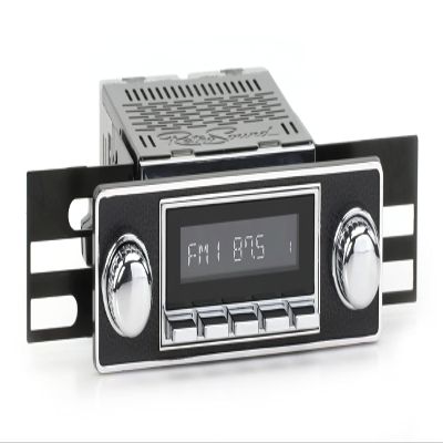 RetroSound RetroRadio AM FM Stereo 06-76 Chrome Compatible with 1952-57 Volkswagen Beetle