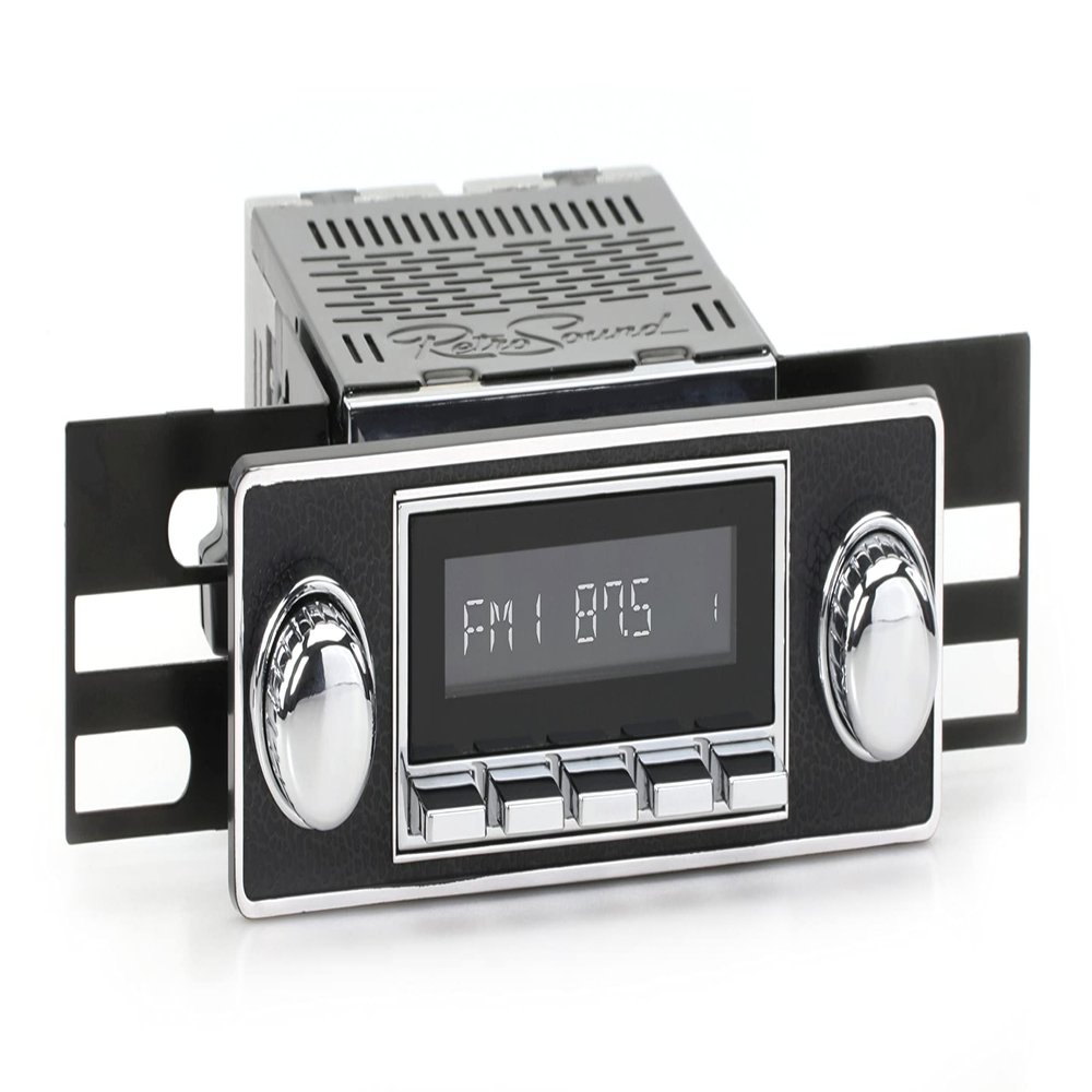 RetroSound RetroRadio AM FM Stereo 06-76 Chrome Compatible with 1952-57 Volkswagen Beetle