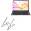 BoxWave Stand and Mount Compatible with LG Gram 17 (17Z90P) - Compact QuickSwitch Stand, Portable Multi Angle Viewing Foldable Riser - Metallic Silver view 1