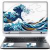 Meffort Inc Personalized Laptop Skin Sticker Cover Art Decal with Wrist Pad, Customize Your Text (14-14.5 Inch, Great Waves) view 1