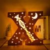 YGM Custom Name Wall Decor LED Wall Lamp Personalized Letter Night Light for Wall Decor Custom Wooden Engraved Name Night Light 26 Letters for Couples Baby Kids Bedroom Custom Wooden Lamp view 1