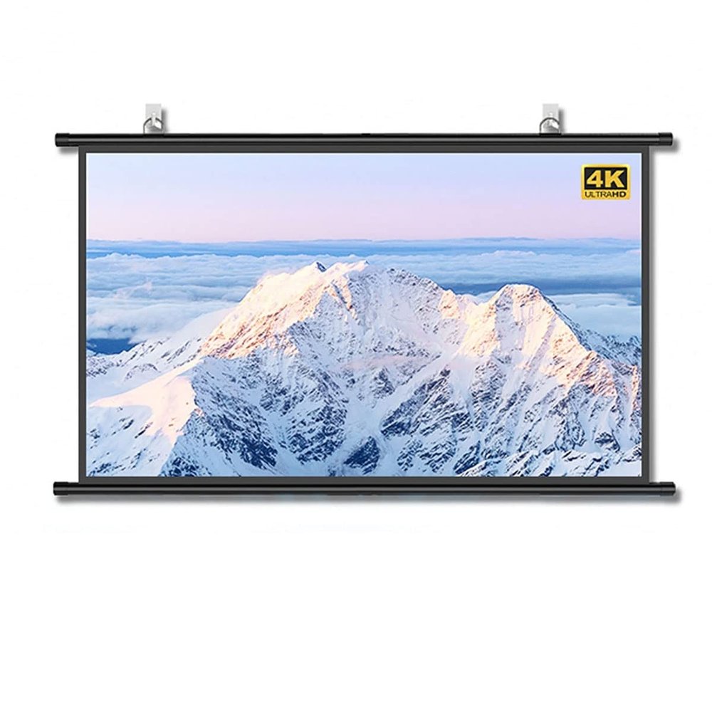 60in Home Projection Screen 4K 3D Manual Projector Screen, 170 Drop Down Movie Screens, for Ceiling Wall Mount - 16:9/4:3 (Size : 60in 4:3)