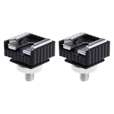 Micro Traders 2PCS Flash Hot Shoe Mount Adapter to 1/4 Thread Hole with 1/4"-20 Male to 1/4"-20 Male Tripod Screw Adapter Compatible with Canon 580EXII/580EX/430EXII/430EX