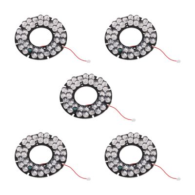 Jutagoss 5Pcs 36 LED IR Illuminator for Security Camera 15Degrees IR Led Round Plate IR Infrared Light Illuminator Board Bulb for CCTV Security Camera