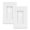 iwillink Brush Wall Plate (2 Pack), Cable Pass Through Insert for Wires, Single Gang Cable Access Strap, Wall Socket for HDTV, Home Theater Systems White view 1