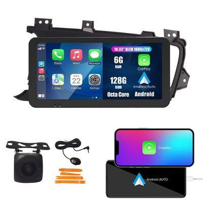 Kunfine Car CarPlay Android Auto Navigation Stereo GPS Radio Reverse Camera Display 10.33" QLED Touchscreen Headunit Tablet Media Player for Kia Optima K5 2011-2013, if Applicable Octa Core 6G+128G