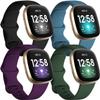 Getino Compatible with Fitbit Sense 2/ Sense Bands/Versa 4/ Versa 3 Band Women Men, Silicone Sport Accessories, Band for Fitbit Sense/Sense 2/ Versa 4/ Versa 3 Watch, Large Black/Plum/Green/Slate view 1