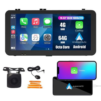 CarPlay Android Auto Navigation Stereo GPS Radio Reverse Camera Display 10.33" QLED Touchscreen Headunit Tablet Pad Media Player for Toyota Corolla 2017-2019LHD, if Applicable Octa Core 4G+64G