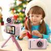 Andoer 1080P Kids Digital Camera Mini Video Camera for Kids 40MP 2.4 Inch IPS Screen 180 Rotatable Lens Cute Photo Frames Fun Games with Neck Strap Mini Desktop 32GB Tripod Birthday for Boys Girls view 3