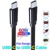 1M Flat USB C to USB C PD 60W Type C Charger Cable for iPhone 17 Air 16 Plus/15 Pro Max,MacBook Air,iPad Pro,iPad Air 5,iPad Mini 6| Galaxy S26 S25 S24 S23 S22 A53 A54 | Pixel 10 9 Pro XL 8 8A 7 view 2