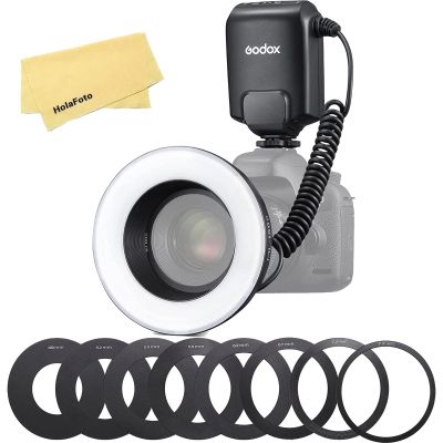 Godox ML-150II ML150II LED Macro Ring Flash GN12 0.1-2s Recycle Time 5800K200K for Canon Sony Nikon Fuji Olympus Panasonic Camera for Insect,Flowers,Portraits,Dental,Jewelry,Plant Etc Photography
