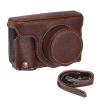 Andoer Protective Case for Instant Camera, Portable Camera Bag, Faux Leather Camera Carry Case with Shoulder Strap, Replacement for Fujifilm X100V/X100F Camera, Coffee, Coffee view 1