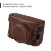 Andoer Protective Case for Instant Camera, Portable Camera Bag, Faux Leather Camera Carry Case with Shoulder Strap, Replacement for Fujifilm X100V/X100F Camera, Coffee, Coffee view 4