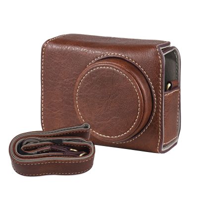 Andoer Portable Camera Case Synthetic Leather Camera Carry Bag with Shoulder Strap Replacement for Ricoh GR3 GR III/ GR3X Camera