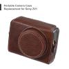 Andoer Portable Camera Case PU Leather Camera Carrying Bag with Replacement Shoulder Strap for Sony ZV1 ZV-1 Camera, Brown, coffee view 2
