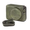 Andoer Portable Camera Case PU Leather Camera Carrying Bag with Shoulder Strap Replacement for Ricoh GR3 GR III / GR3X Camera, Green, Black/White view 1