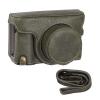 Andoer Portable Camera Case PU Leather Camera Carrying Bag with Shoulder Strap Replacement for Fujifilm X100V/ X100F Camera, Green, green, Green view 1